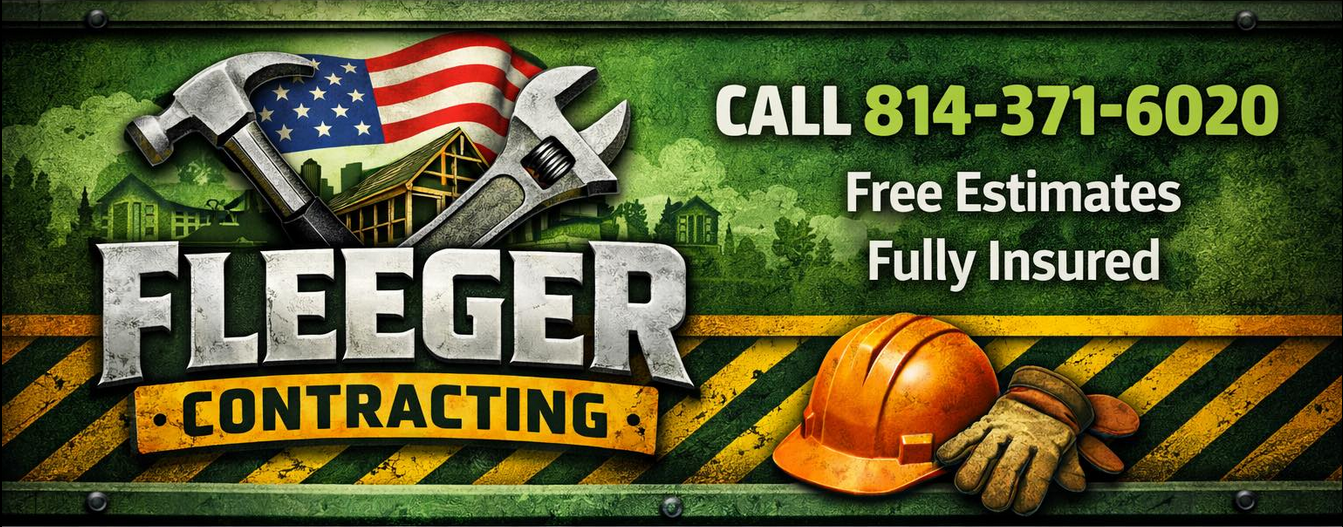 Fleeger Contracting — Call 814-371-6020. Free estimates. Fully insured.
