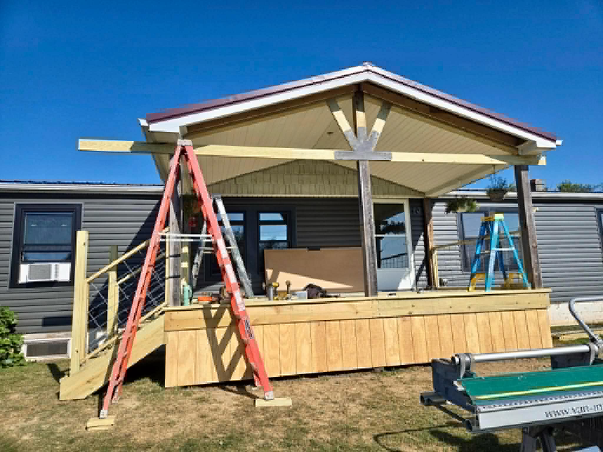 Recent porch and deck construction project